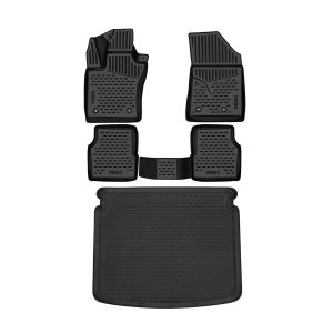 Jeep Compass Floor-Trunk Mats - Upper Trunk - Omac - 3D - Black - 2017-2025 Jeep Compass Floor-Trunk Mats - Upper Trunk - Omac - 3D - Black - 2017-2025